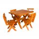 Conjunto Mesa 1m e 4 Cadeiras Madeira Maciça Eucalipto