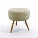 Puff Estofado Decorativo Solar Para Sala de Estar Sued Bege Aradecor