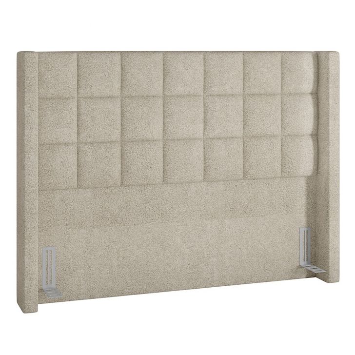 Cabeceira Cama Box Queen 160cm Pisa P02 Bouclé Cru - Mpozenato