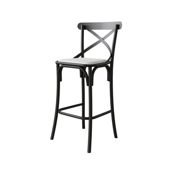 Banqueta Katrina Revestimento Sintético Branca E Preta