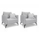 Conjunto com 2 Poltronas Lazio Linho Grigio