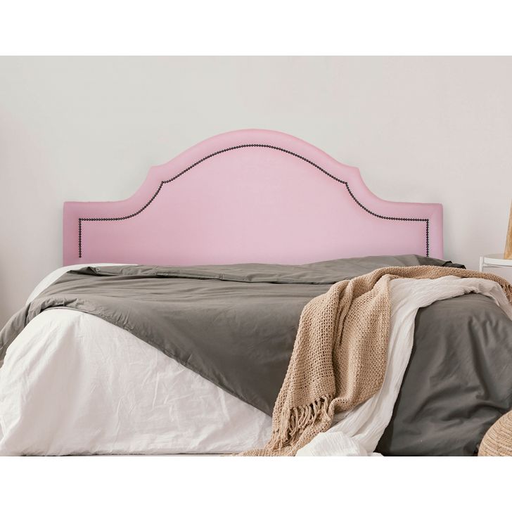 Cabeceira Queen Para Cama Box Provençal 160x60 Courino Rosa - Tachas Fumê