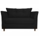 Namoradeira Decorativa Isis Pés Trapézio Suede Preto - DS Estofados