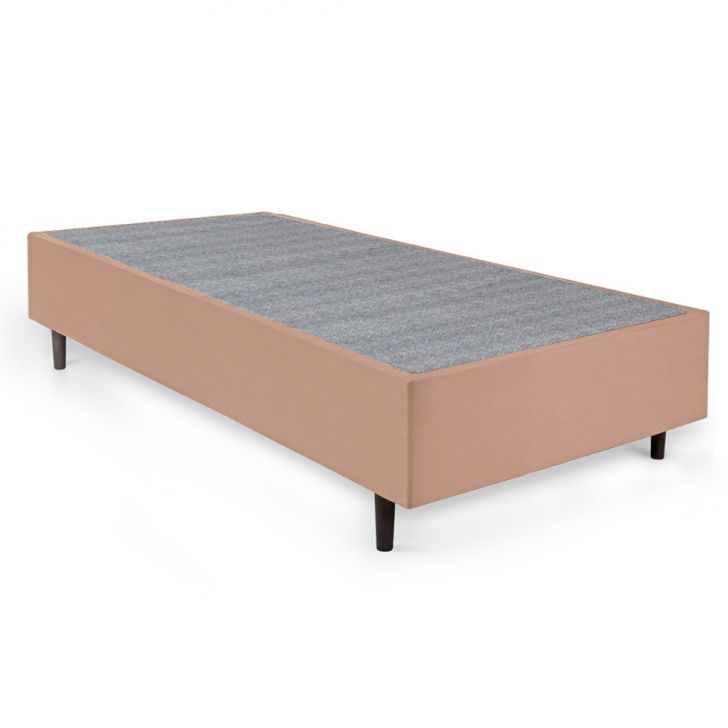 Base Para Cama Box Solteiro Guldi (38x88x188) Natural E Cinza