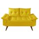 Sofa Retro Bariloche 2 Lugares Revestimento Courino Pes em Madeira