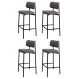 Banqueta Alta Bar Estofada Kit 4 Ella M25 Linho Cinza - Mpozenato