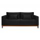 Sofá 3 Lugares Bahamas Suede Preto 200 cm