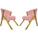 Kit 2 Poltronas Decorativa Para Sala Recepção You Suede Rosê Braça Amadeirada