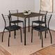 Conjunto Sala de Jantar 4 Cadeiras Marbella Carraro Legno Preto