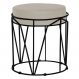 Puff Decorativo Sala de Estar Base Preto Chloe Suede Bege G41 - Gran Belo
