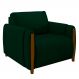 Poltrona Decorativa Pés Madeira Maceió Veludo Verde G45 - Gran Belo