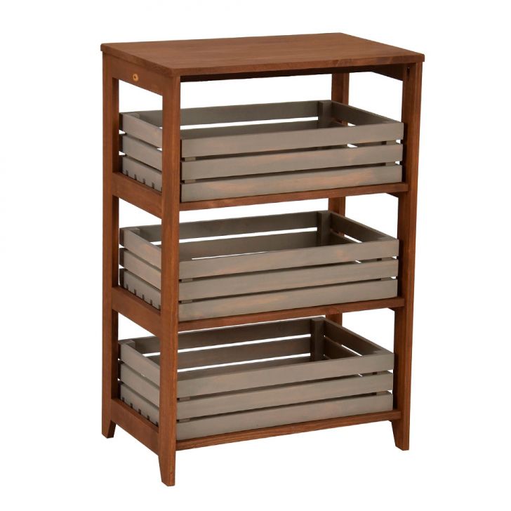 Estante Cantina 3 GV Amêndoa Rustico e Cinza