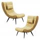 Kit 2 Poltronas Decorativas Para Sala de Estar com Almofada e Pés Palito Lord Facto Dourado - Ibiza