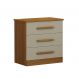 Mesa de Cabeceira Rubi 3 Gavetas Cinamomo e Off White