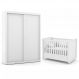 Jogo de Quarto Infantil Tutto New com Guarda Roupa 2 Portas e Berço Branco Soft - Matic Móveis