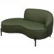 Sofá Curvo 02 Lugares 150cm Braço Esquerdo Thommy Pés Preto Fosco Linho Verde - Nexta Casa
