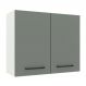 Armário Aéreo Madesa Agata 80 cm 2 Portas - Branco/Cinza