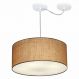 Pendente Cilíndrico Com Desvio Md-4151 Cúpula em Tecido 50x25cm Palha - Bivolt