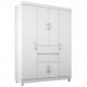 Guarda Roupa Casal 6 Portas 62020 Branco Rosa Flex Demobile