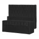 Conjunto Cabeçeira mais Calçadeira Baú Casal Super King Emma Suede Preto