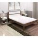 Cama Casal CM8005 E 02 Mesas De Cabeceira AZ1016 QT3 Nogal Branco Tecno Mobili