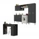 Armário de Cozinha com Mesa Gourmet Pequim Multimóveis MP2205 Preto