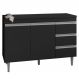 Balcao Para Pia 116 cm 2 Portas Andreia Preto REAJL