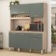 Armário de Cozinha Compacta 160cm Multimóveis CR20466 Avena/Menta