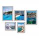 Kit Com 5 Quadros Decorativos - Grécia Mar Costa Barcos - 033kq01b