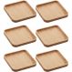 Kit 6 Bandejas de Bambu Squaze Lyor 17x17cm Pratos Quadrados