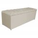 Calçadeira Estofada Liverpool 140 cm Casal Suede Bege - Amarena Móveis