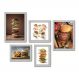 Kit Com 5 Quadros Decorativos - Hamburguer Hamburgueria Cozinha - 133kq01b