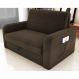 Sofá Cama com Baú 2 Lugares John Suede Cappuccino