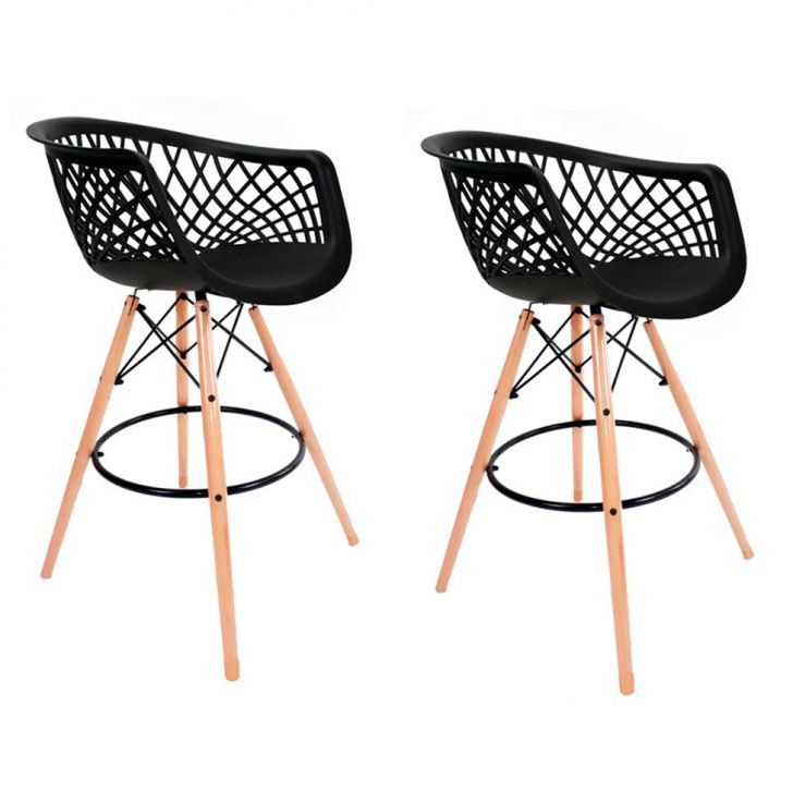Conjunto com 2 Banquetas Web Preto