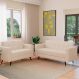 Conjunto de Sofá 2 e 3 Lugares Vitrola Suede Bege