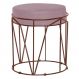 Puff Decorativo Sala de Estar Base Bronze Chloe Veludo Rosê G41 - Gran Belo