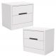 Kit 02 Mesas de Cabeceira 2 Gavetas 54 cm S822 Branco Kappesberg