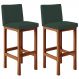 Kit 02 Banquetas Altas Para Cozinha Sala De Jantar Fixa Alya L02 Linho Verde Musgo - Lyam Decor