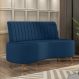 Sofá Living Decorativo 2 Lugares 1,35M Katara Azul Veludo G33 - Gran Belo