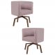 Kit 2 Poltronas Decorativas Base Ka Madeira Betina B-305 Veludo Rosê - Domi