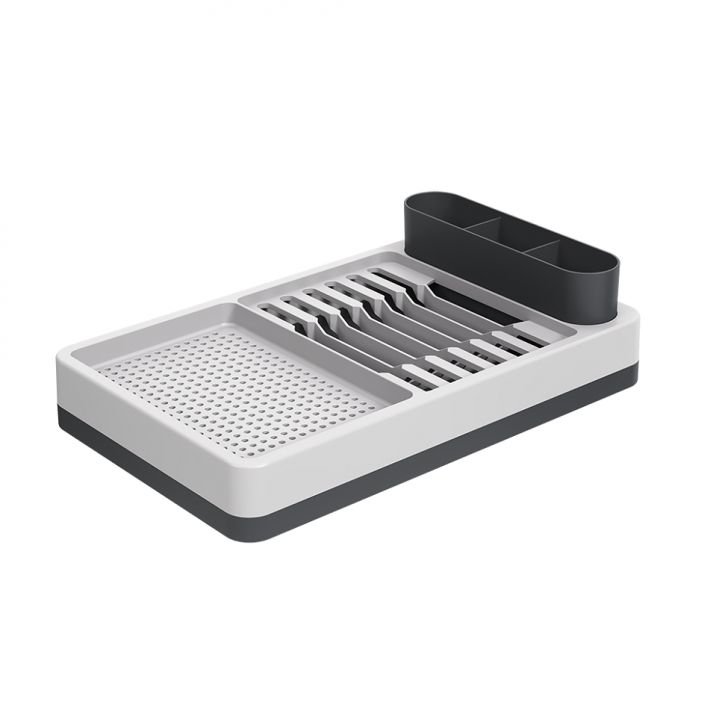 Escorredor de Louça Flat Cinza Claro e Cinza Escuro