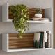Kit 02 Nichos Parede 14064 Off White Cristal Ripado Madeira Dmad