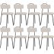 Kit 08 Cadeiras Decorativas Estofada Para Sala De Jantar Barcelona L02 Linho Bege - Lyam Decor
