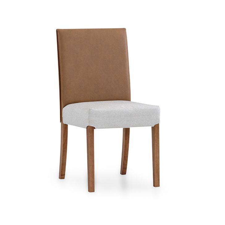 Cadeira Sloan Linho Cru e Caramelo