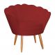 Poltrona Decorativa para Sala de Estar Charm Suede Vermelho - Montanaris Decor