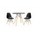 Kit Mesa Jantar Eiffel 80cm Preta + 2 Cadeiras Eames Eiffel
