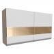 Armário de Cozinha Aéreo 120 cm 2 Portas com Vidro Rustic/Branco Glamy Madesa