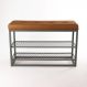 Sapateira Banco | Banqueta Sion Duo - Estofado Marrom (60cm) Cor:Cinza