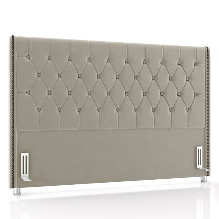 Cabeceira Cama Box Casal King 195cm Florenza P02 Veludo Bege - Mpozenato