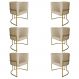 Kit 6 Poltronas Decorativa Luana Base Gold PU Bege - Montanaris Decor